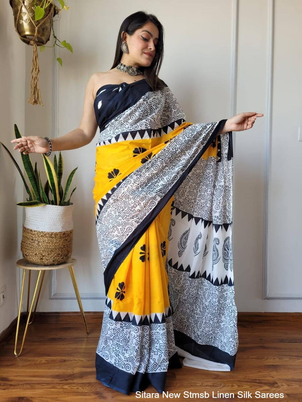 Sitara New Stmsb Linen Silk Sarees