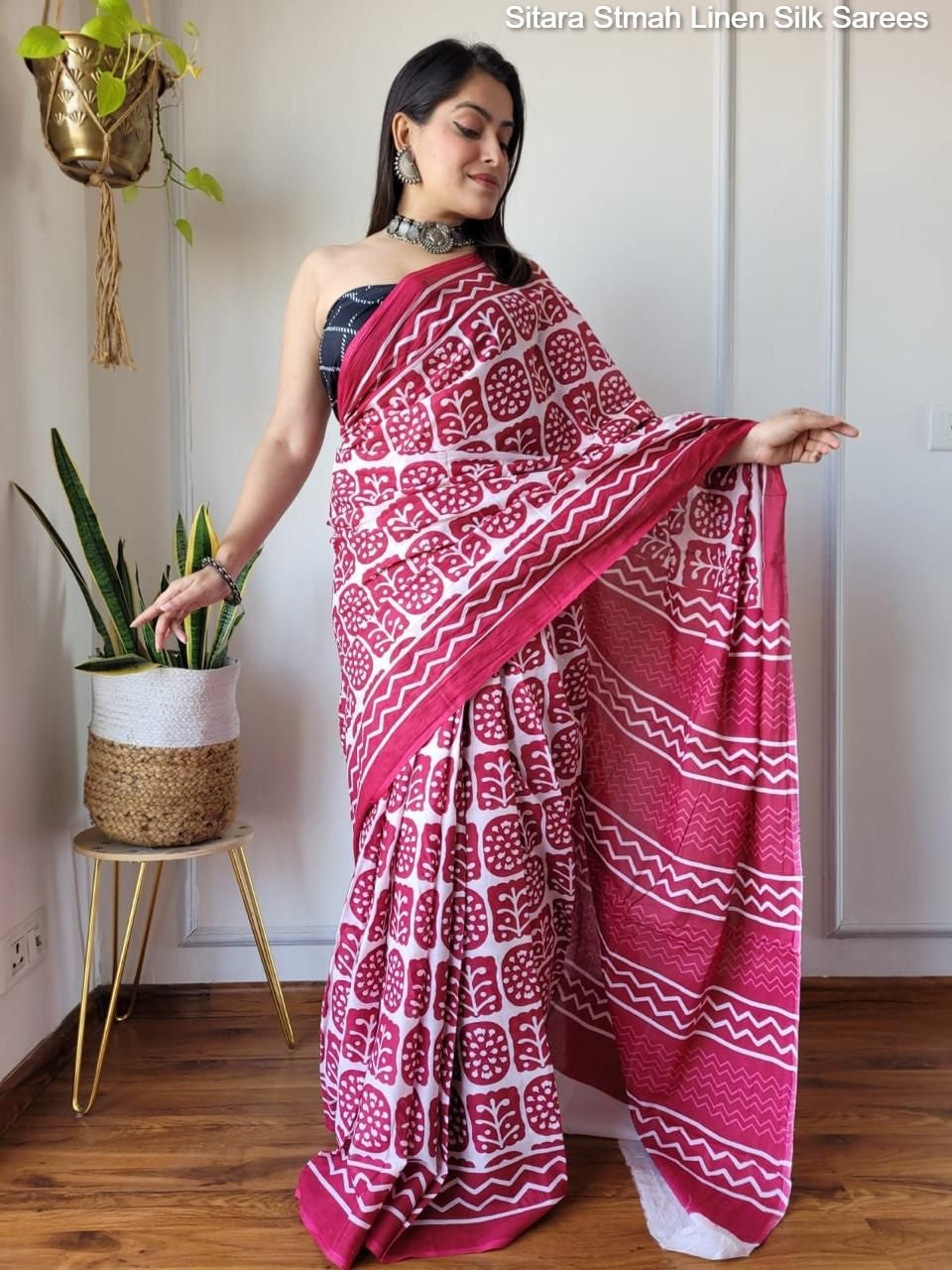 Sitara Stmah Linen Silk Sarees