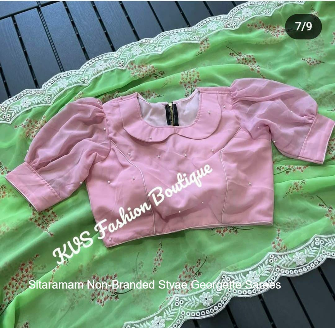 Sitaramam Non-Branded Stvae Georgette Sarees