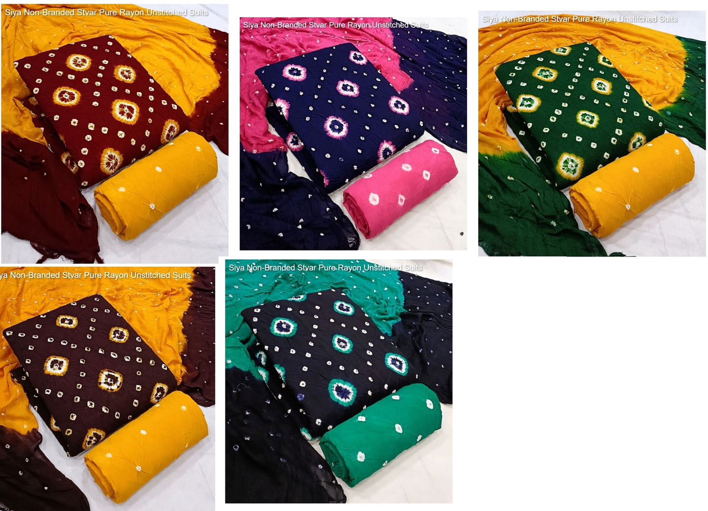 Siya Non-Branded Stvar Pure Rayon Unstitched Suits
