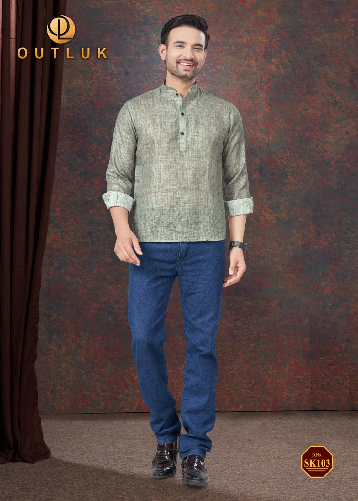 Sk-103 Short Vol 2 Outluk Linen Mens Kurta