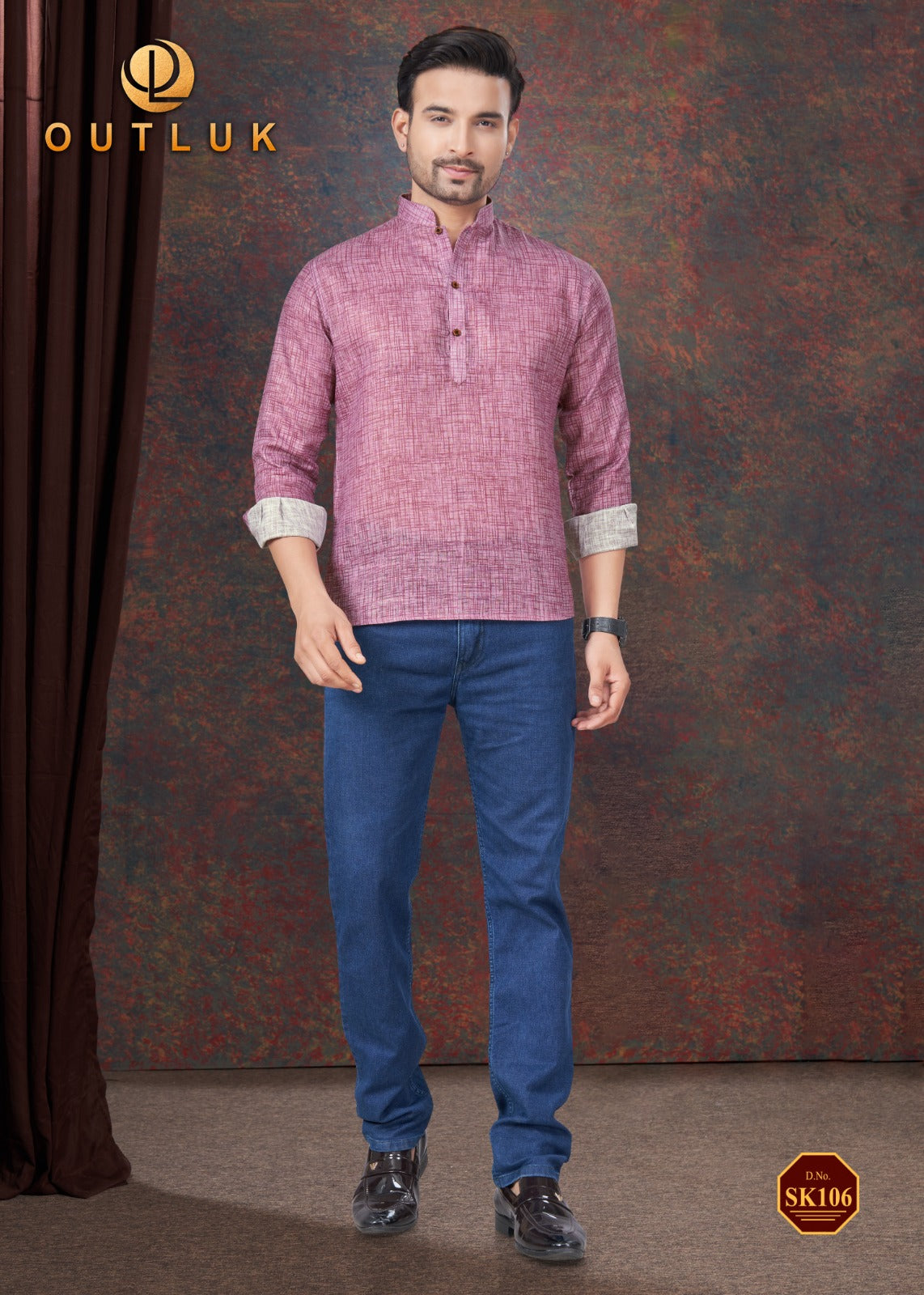Sk-106 Short Vol 2 Outluk Linen Mens Kurta