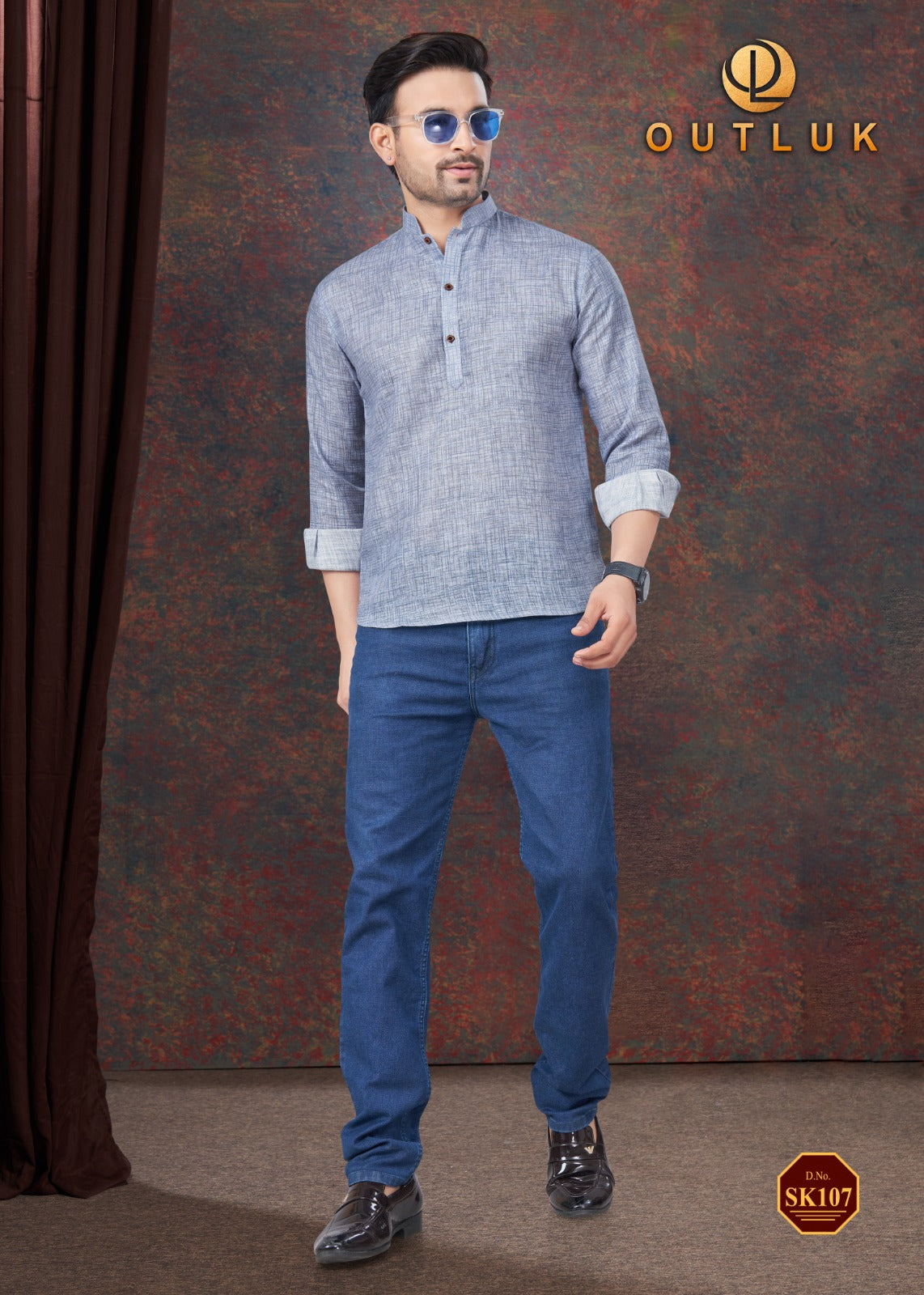 Sk-107 Short Vol 2 Outluk Linen Mens Kurta