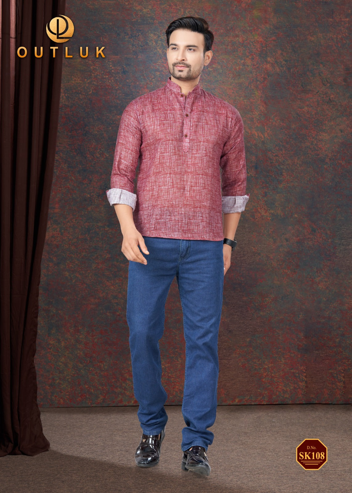 Sk-108 Short Vol 2 Outluk Linen Mens Kurta