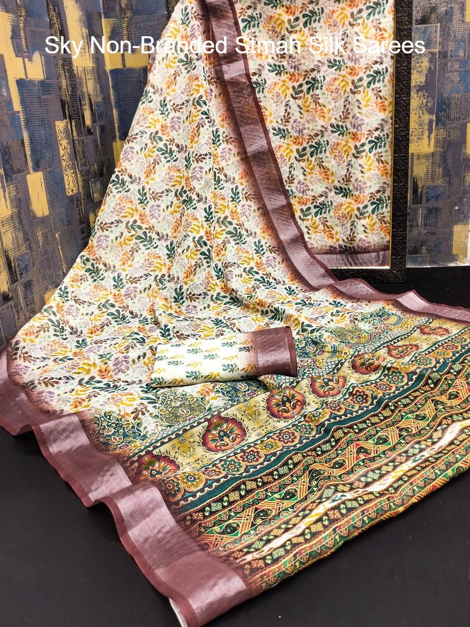 Sky Non-Branded Stmah Silk Sarees