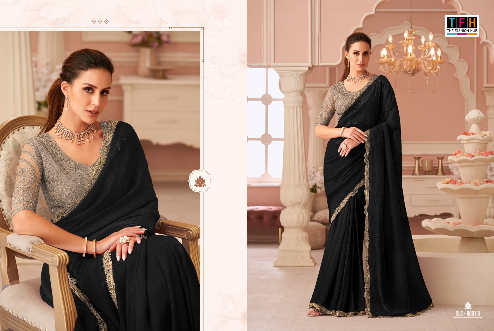Sls-8001-B Salsa Style Tfh Georgette Sarees