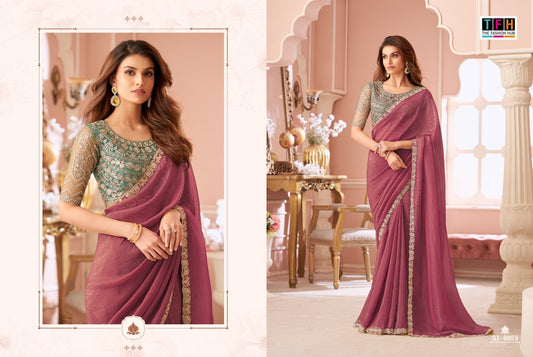 Sls-8002 B Salsa Style Tfh Georgette Sarees