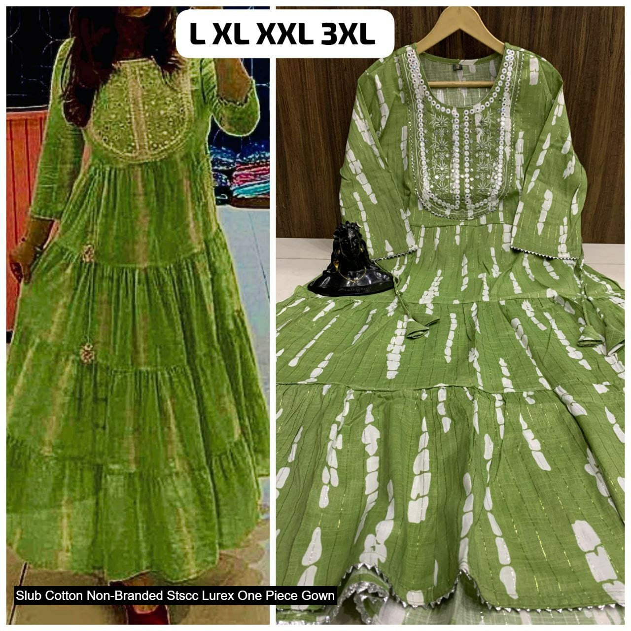 Slub Cotton Non-Branded Stscc Lurex One Piece Gown