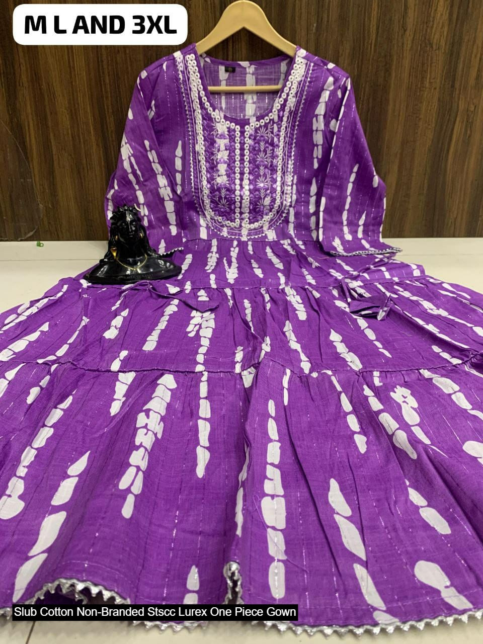 Slub Cotton Non-Branded Stscc Lurex One Piece Gown