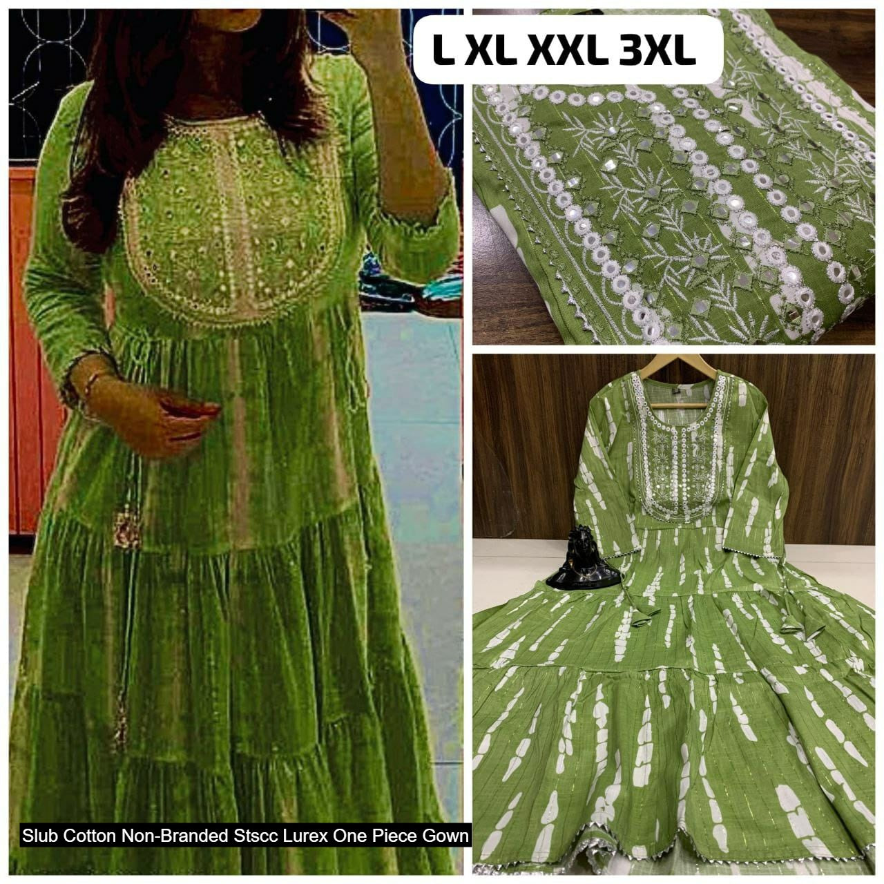 Slub Cotton Non-Branded Stscc Lurex One Piece Gown