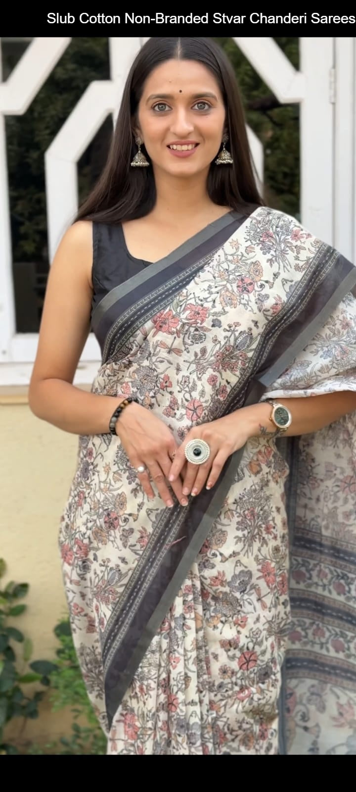 Slub Cotton Non-Branded Stvar Chanderi Sarees