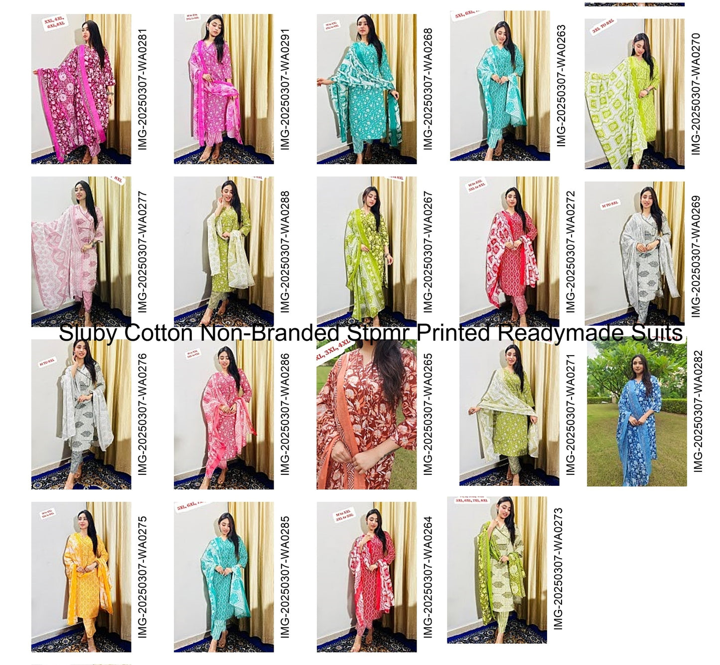 Sluby Cotton Non-Branded Stpmr Printed Readymade Suits