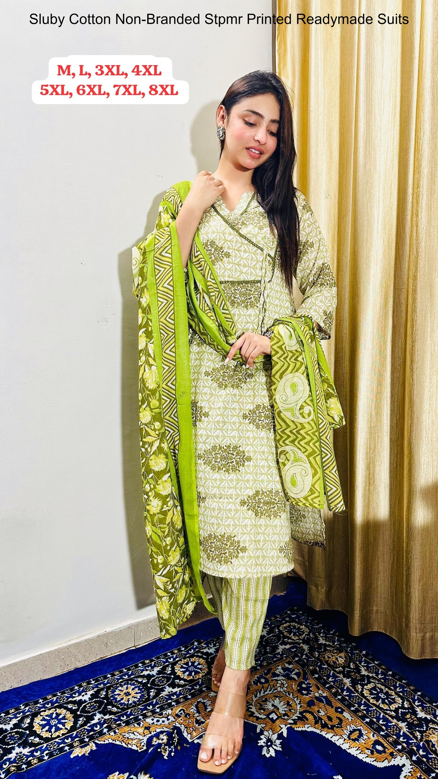 Sluby Cotton Non-Branded Stpmr Printed Readymade Suits