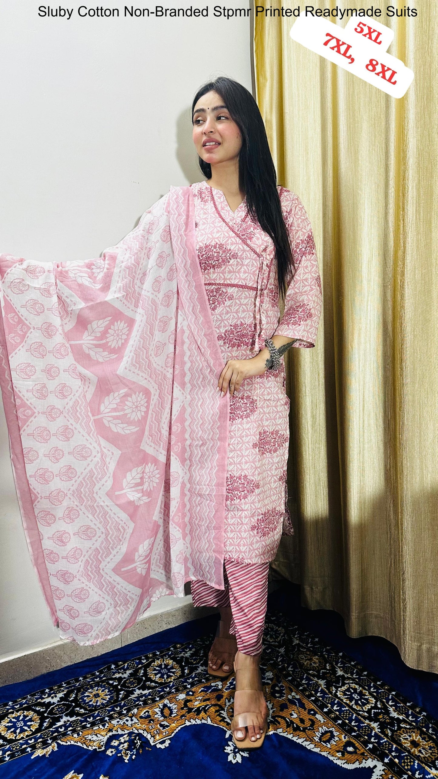 Sluby Cotton Non-Branded Stpmr Printed Readymade Suits