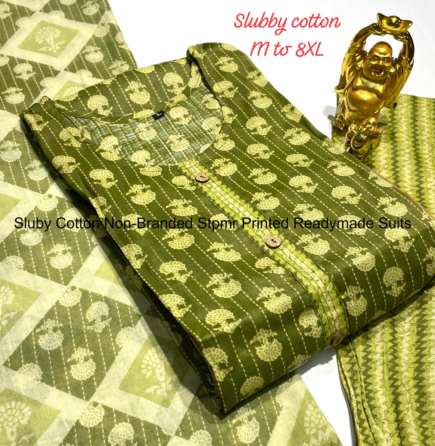 Sluby Cotton Non-Branded Stpmr Printed Readymade Suits