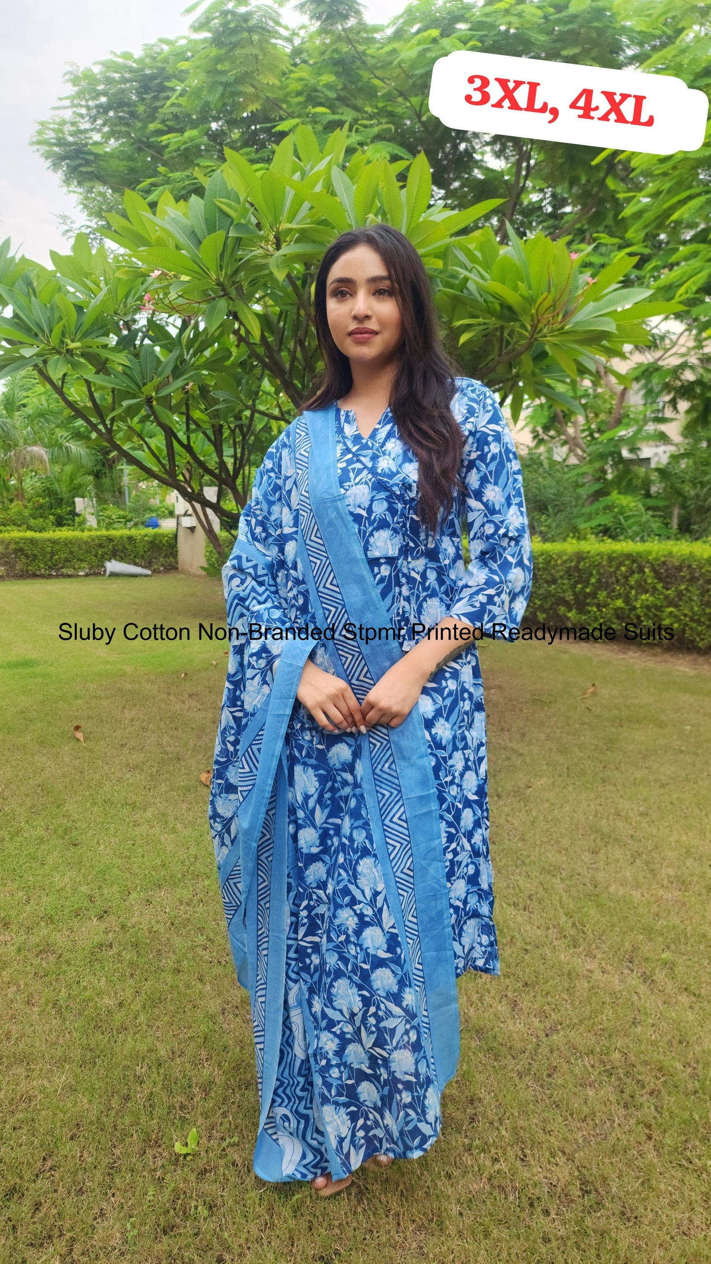 Sluby Cotton Non-Branded Stpmr Printed Readymade Suits