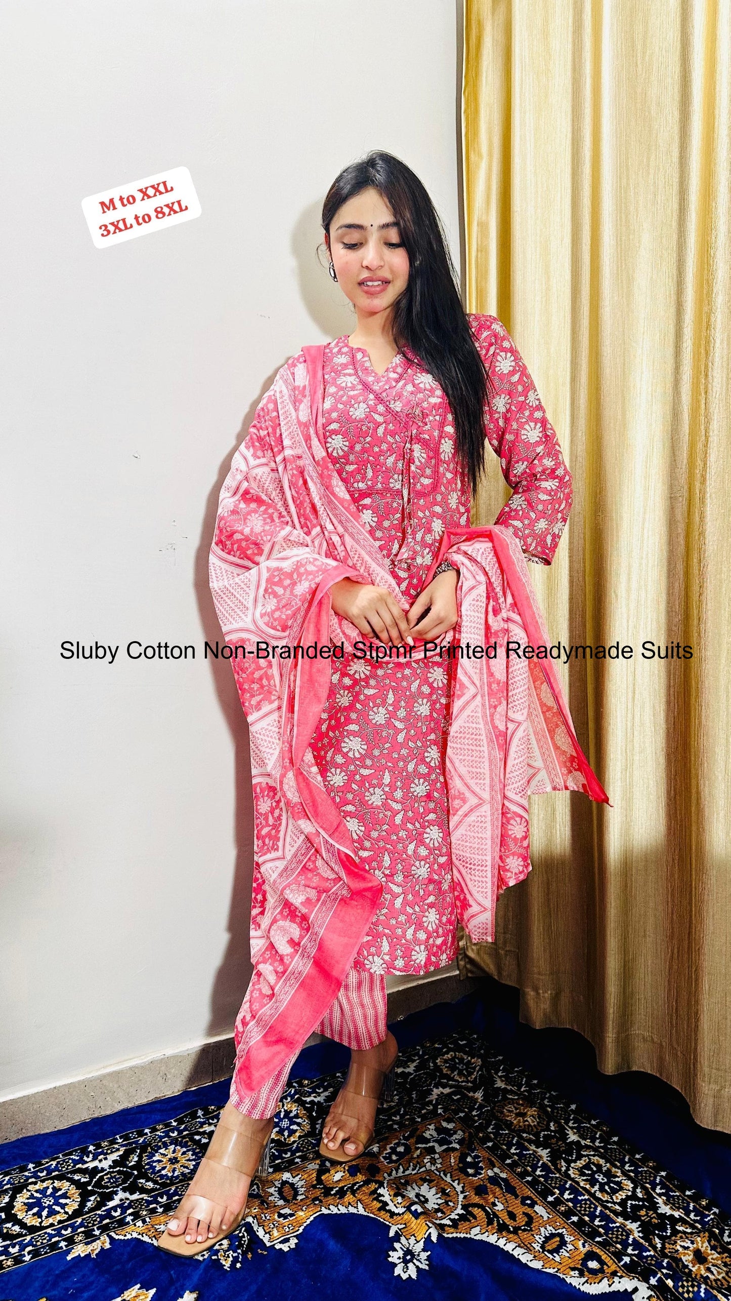 Sluby Cotton Non-Branded Stpmr Printed Readymade Suits