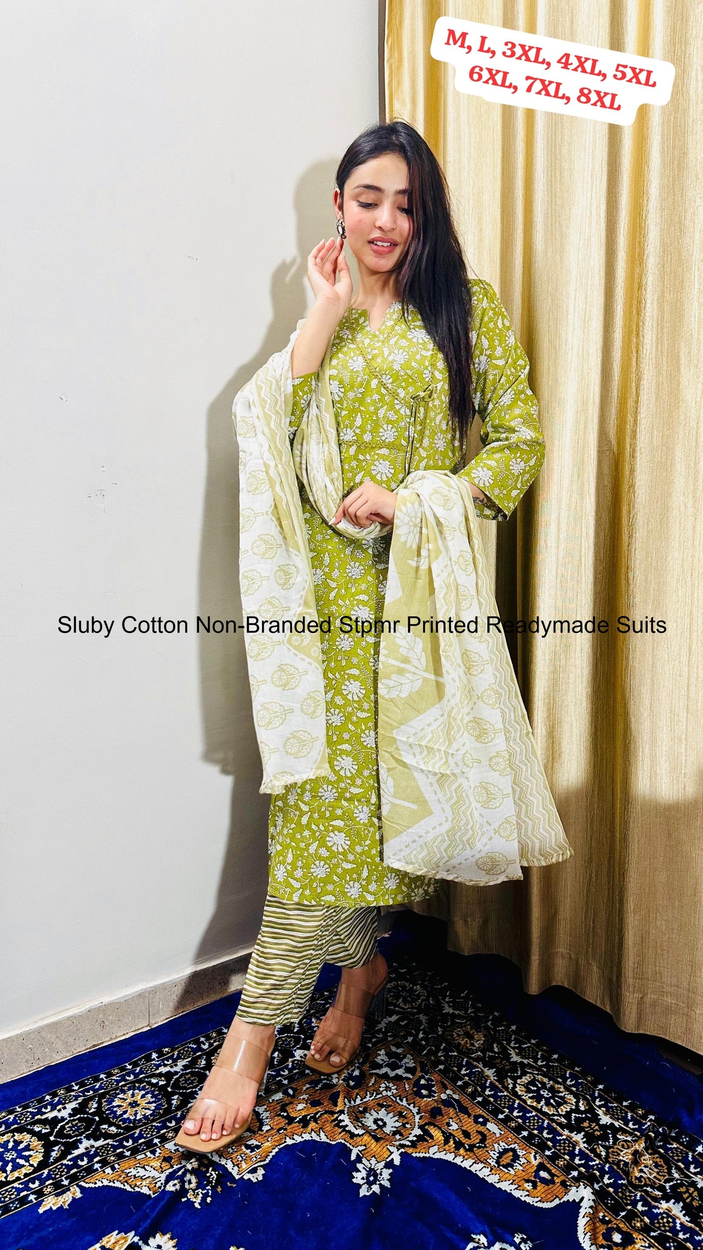 Sluby Cotton Non-Branded Stpmr Printed Readymade Suits