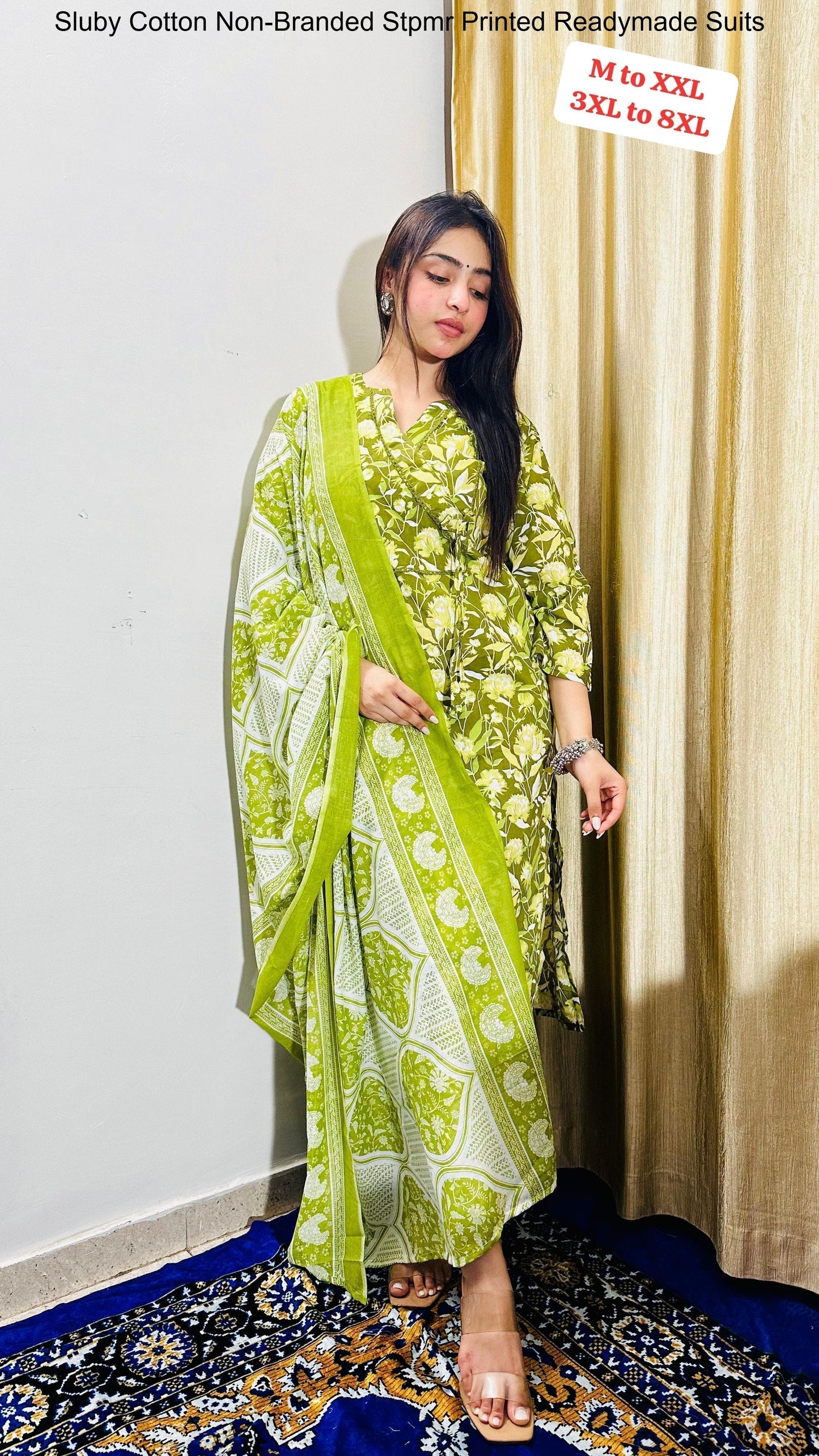 Sluby Cotton Non-Branded Stpmr Printed Readymade Suits