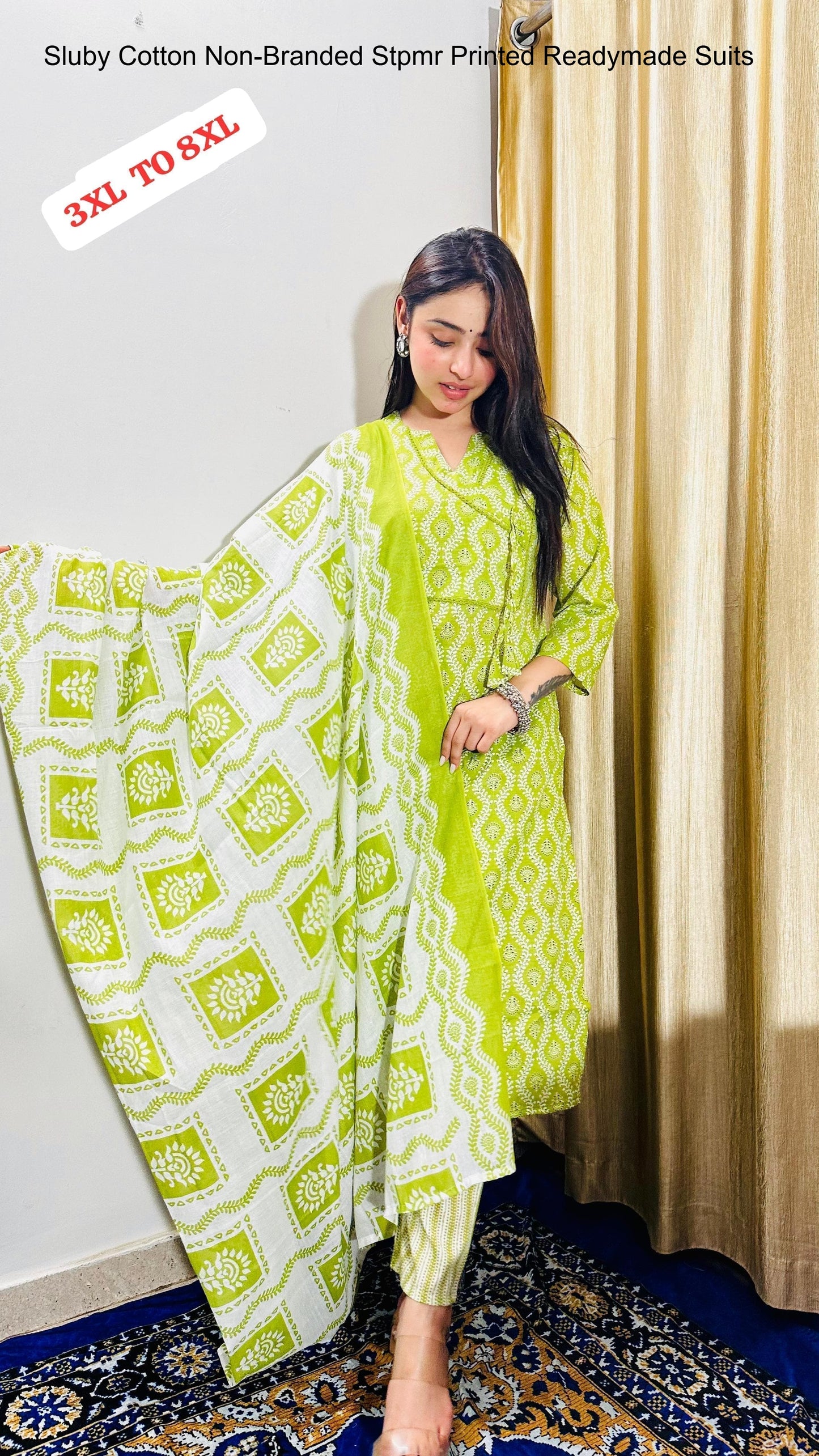 Sluby Cotton Non-Branded Stpmr Printed Readymade Suits