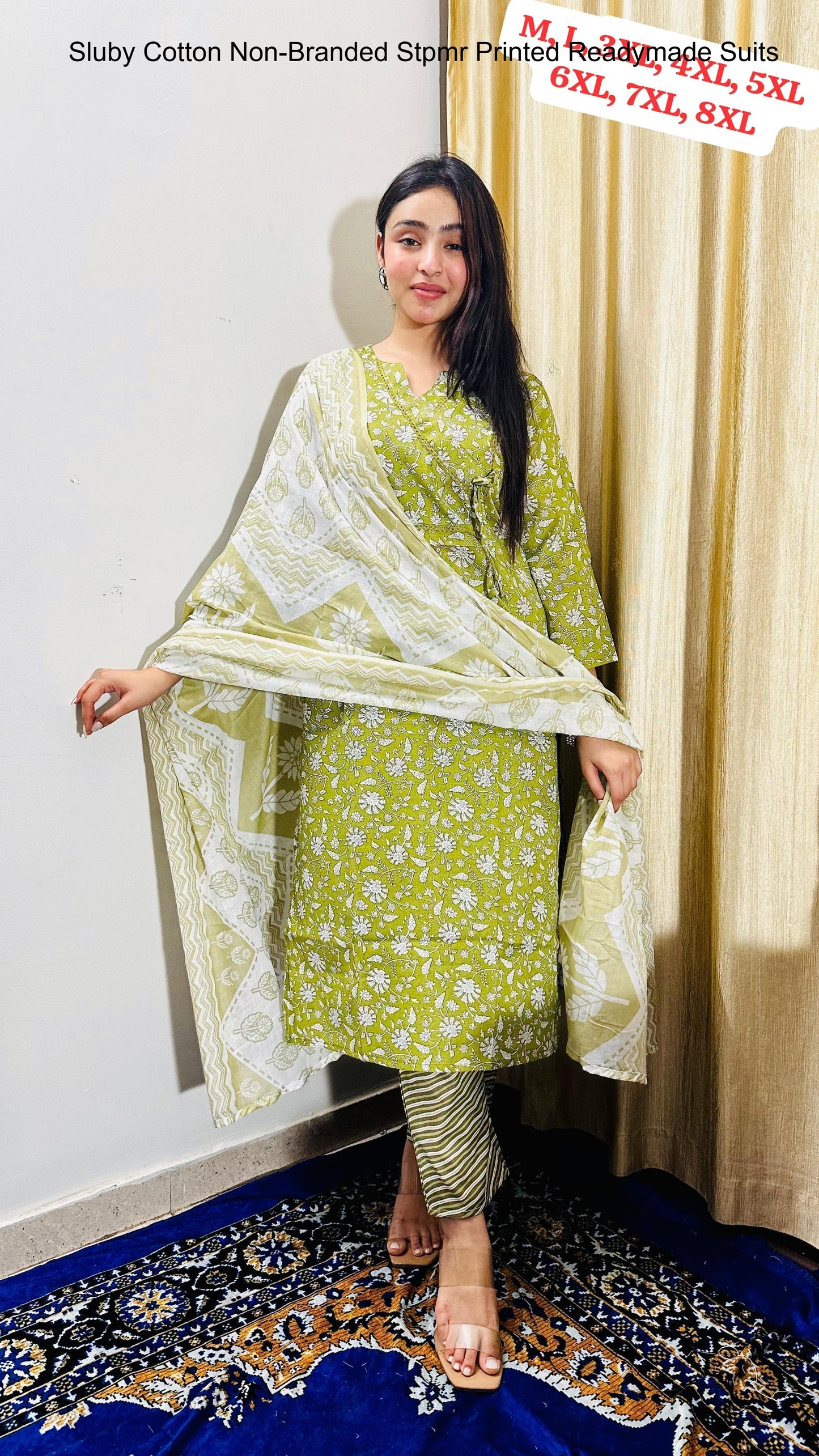 Sluby Cotton Non-Branded Stpmr Printed Readymade Suits