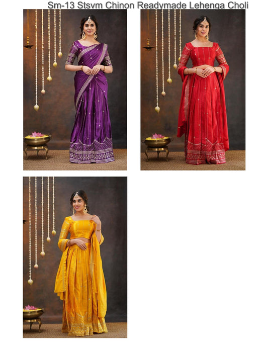 Sm-13 Stsvm Chinon Readymade Lehenga Choli