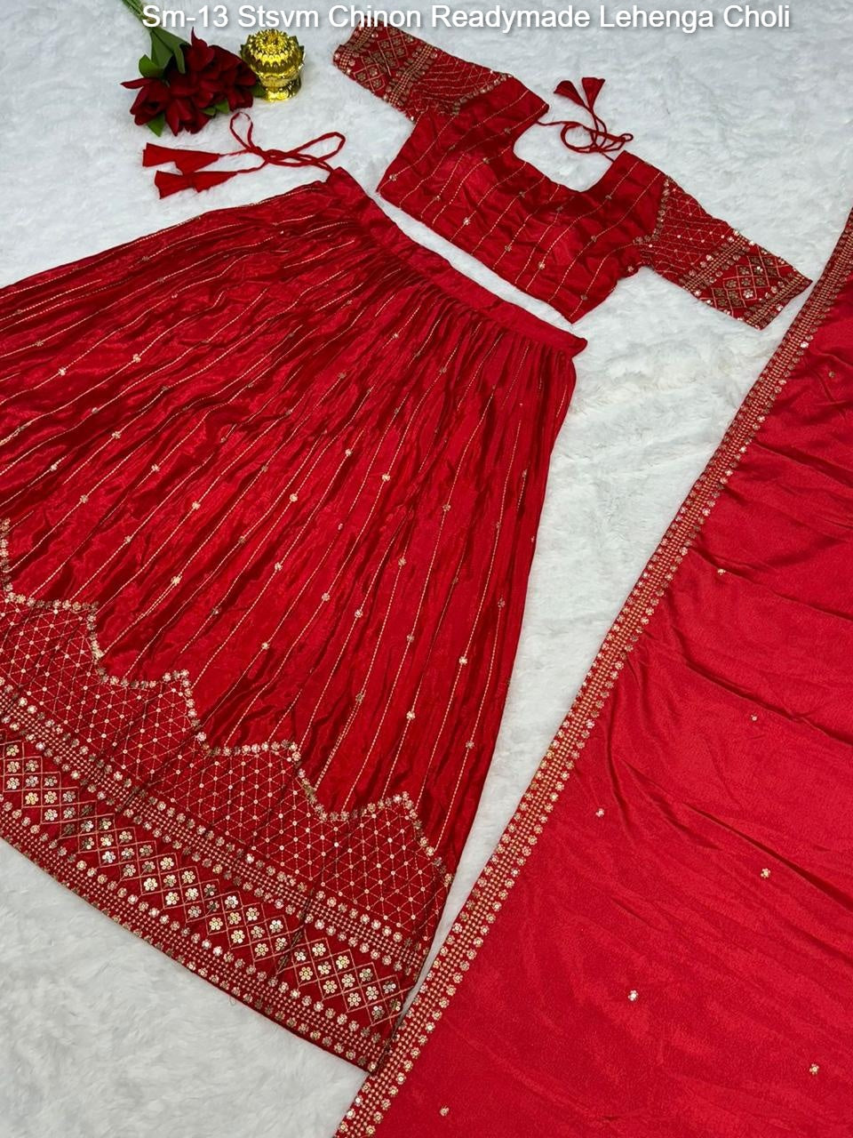 Sm-13 Stsvm Chinon Readymade Lehenga Choli