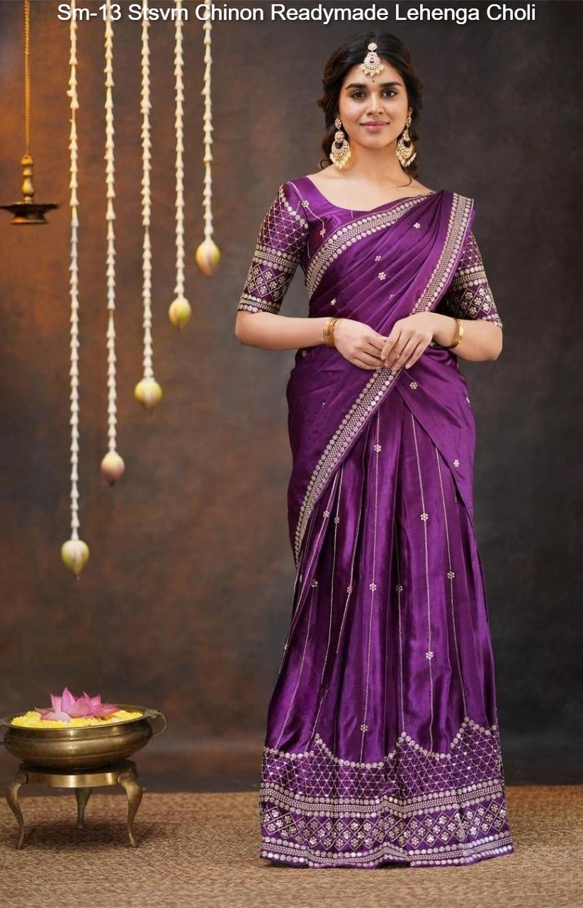 Sm-13 Stsvm Chinon Readymade Lehenga Choli