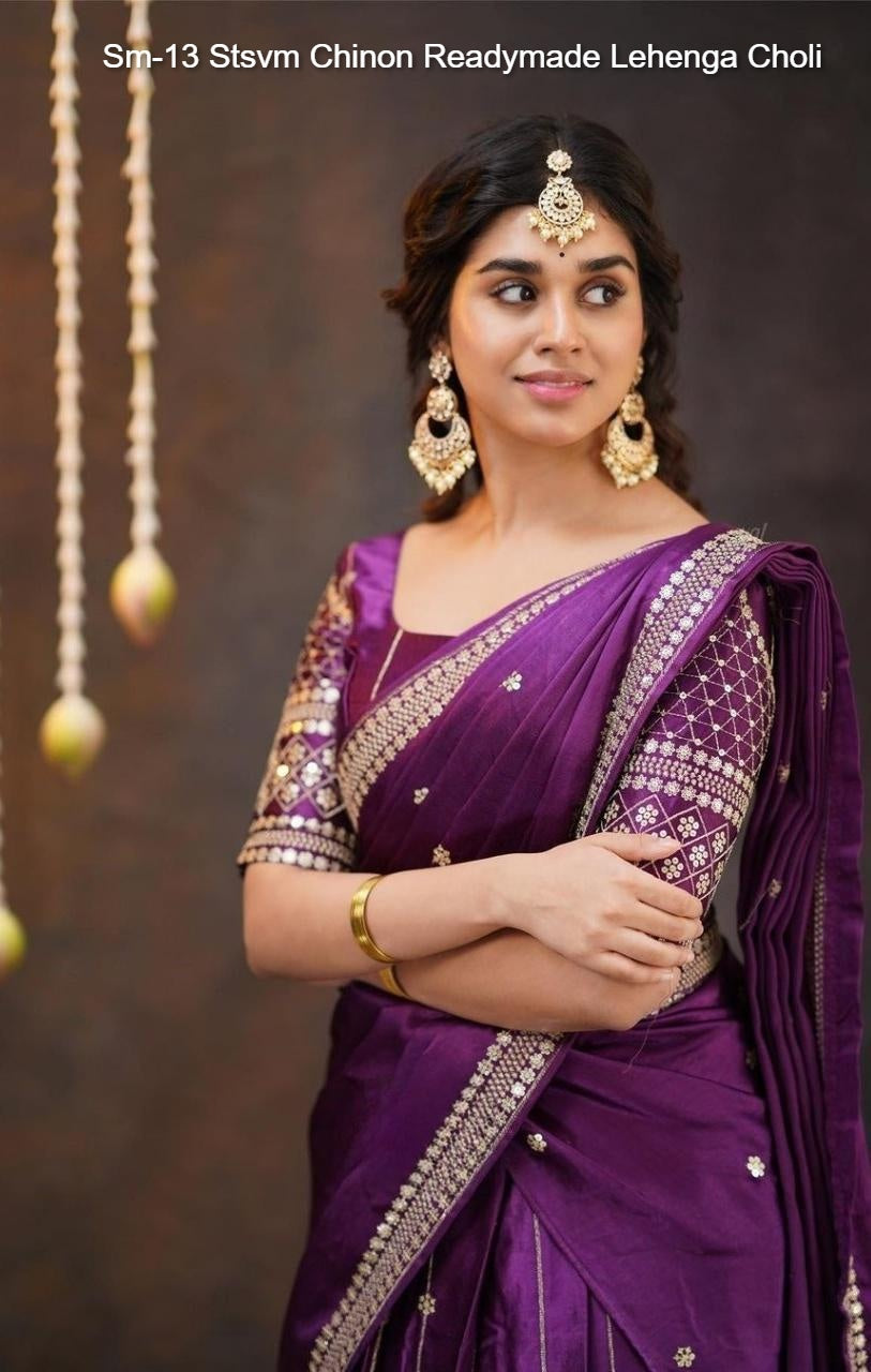Sm-13 Stsvm Chinon Readymade Lehenga Choli