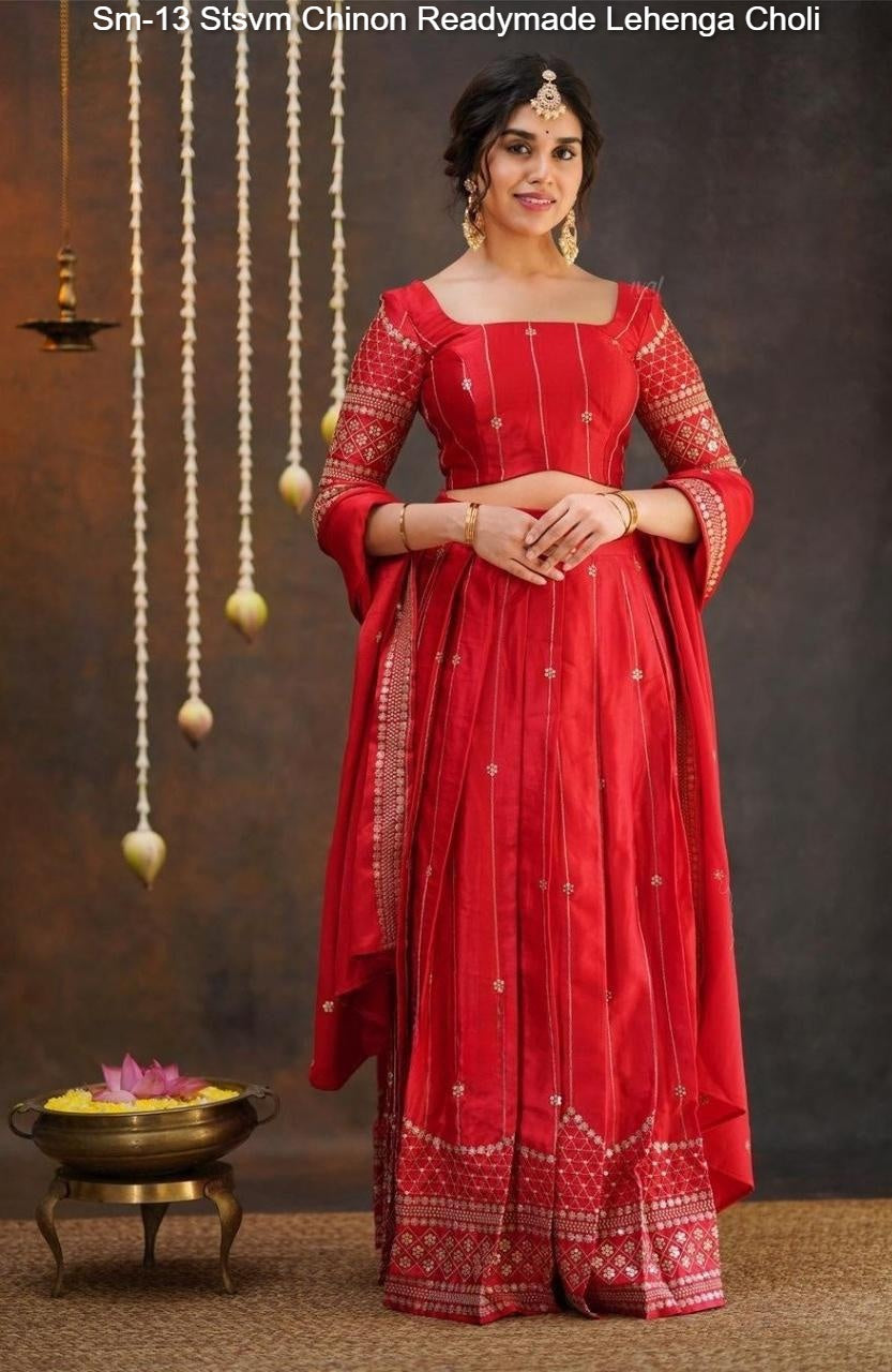 Sm-13 Stsvm Chinon Readymade Lehenga Choli