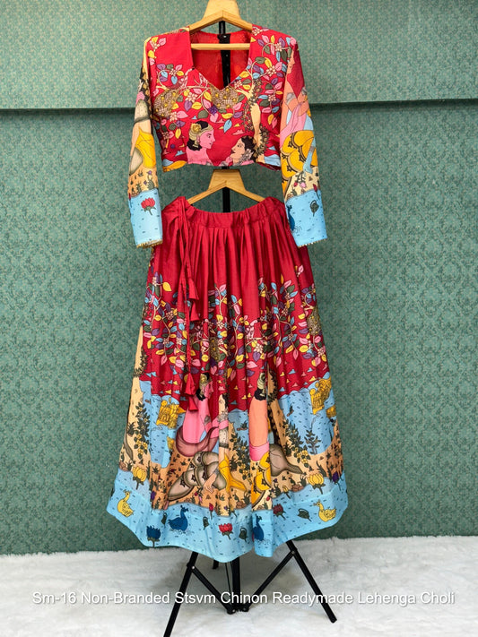 Sm-16 Non-Branded Stsvm Chinon Readymade Lehenga Choli
