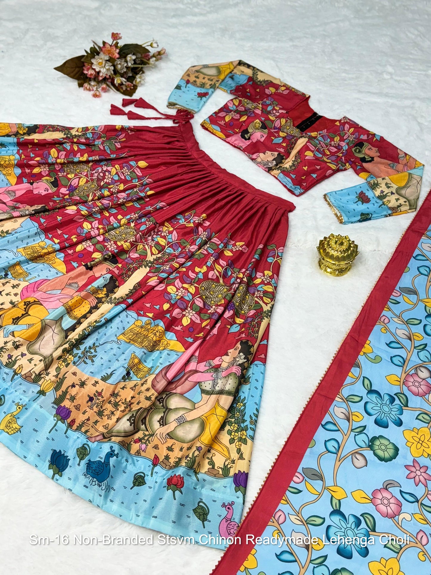Sm-16 Non-Branded Stsvm Chinon Readymade Lehenga Choli
