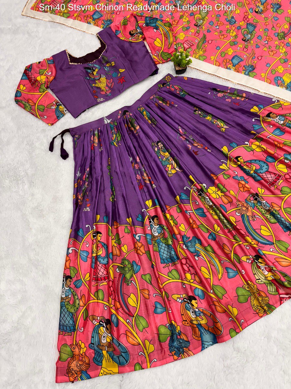 Sm-40 Stsvm Chinon Readymade Lehenga Choli