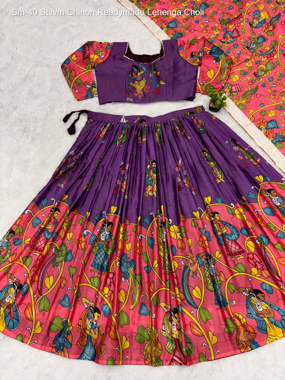 Sm-40 Stsvm Chinon Readymade Lehenga Choli