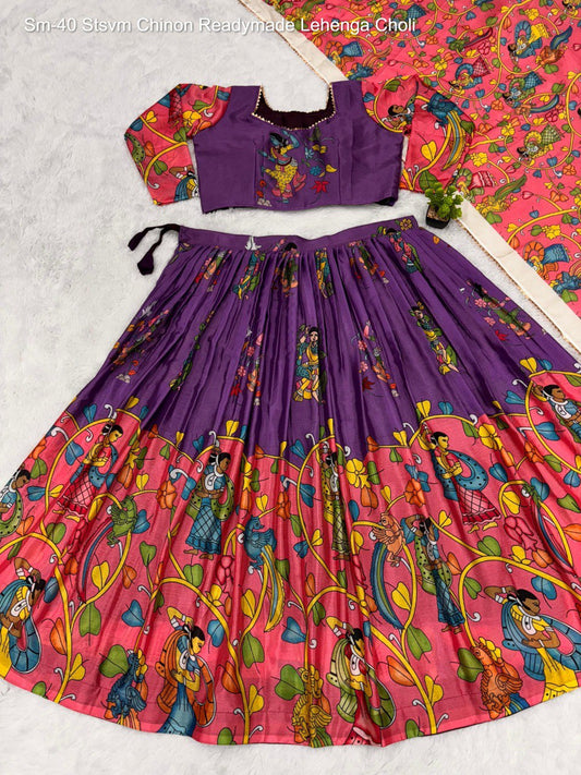 Sm-40 Stsvm Chinon Readymade Lehenga Choli