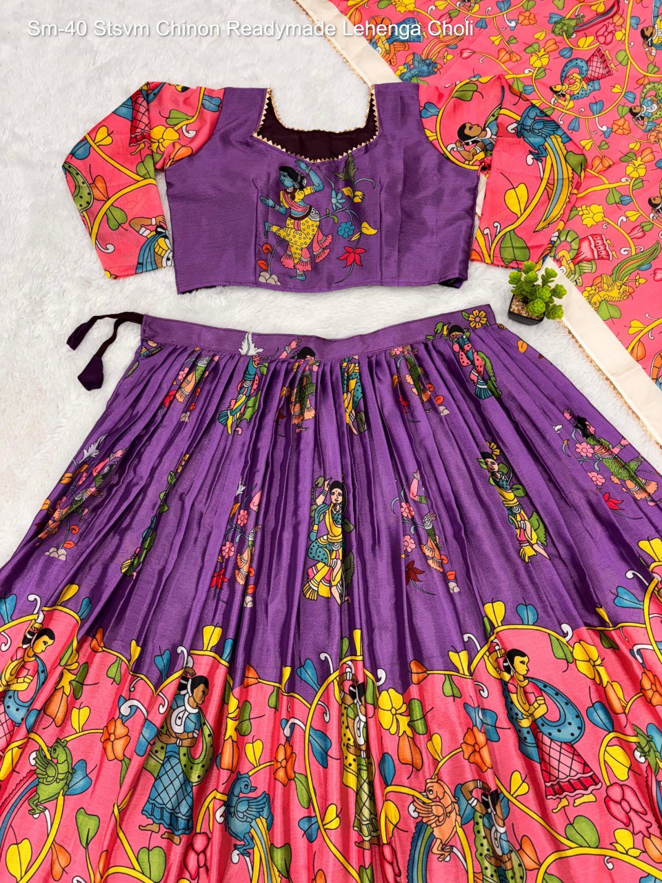 Sm-40 Stsvm Chinon Readymade Lehenga Choli