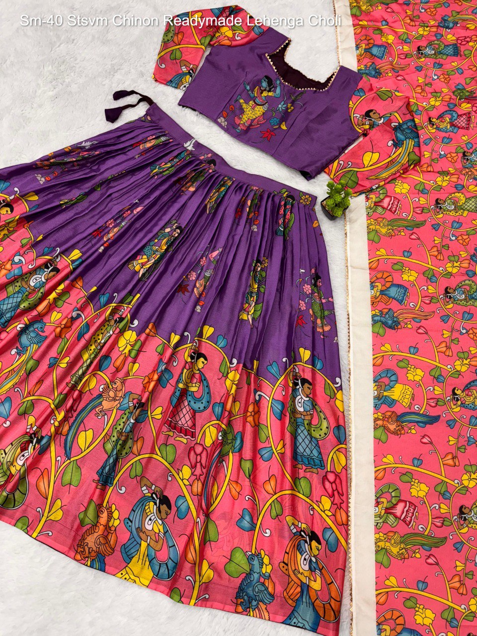 Sm-40 Stsvm Chinon Readymade Lehenga Choli