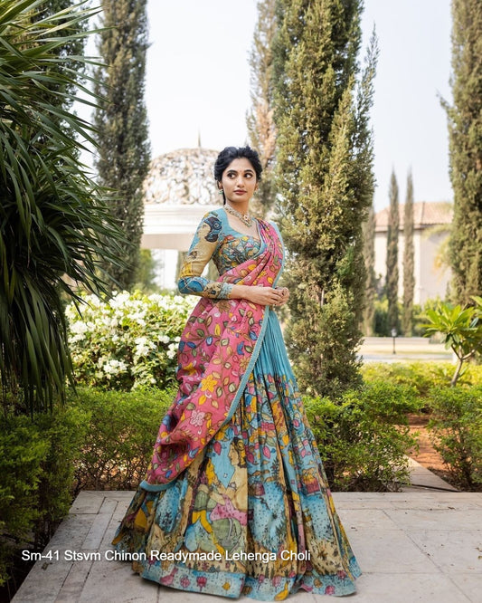 Sm-41 Stsvm Chinon Readymade Lehenga Choli