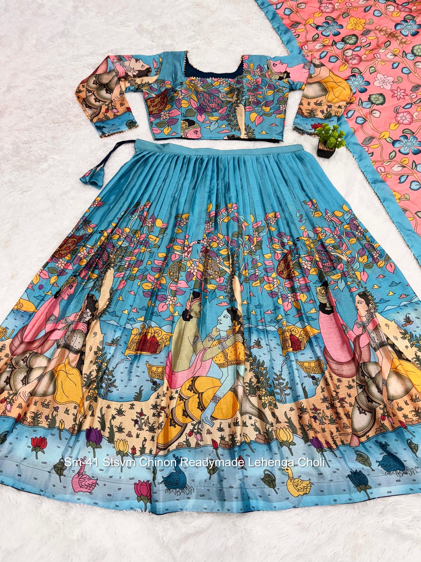 Sm-41 Stsvm Chinon Readymade Lehenga Choli