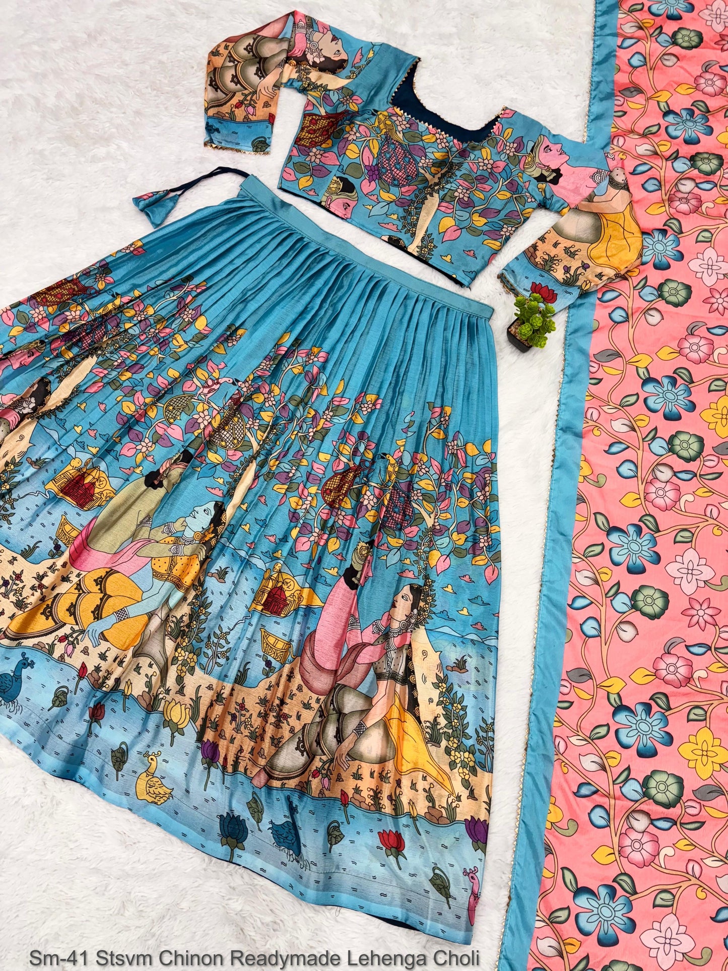 Sm-41 Stsvm Chinon Readymade Lehenga Choli