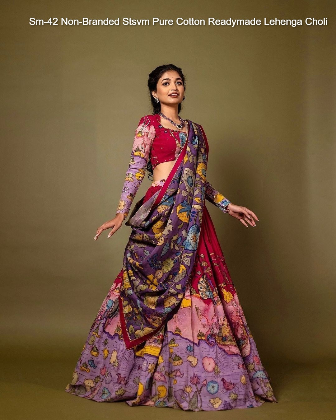 Sm-42 Non-Branded Stsvm Pure Cotton Readymade Lehenga Choli