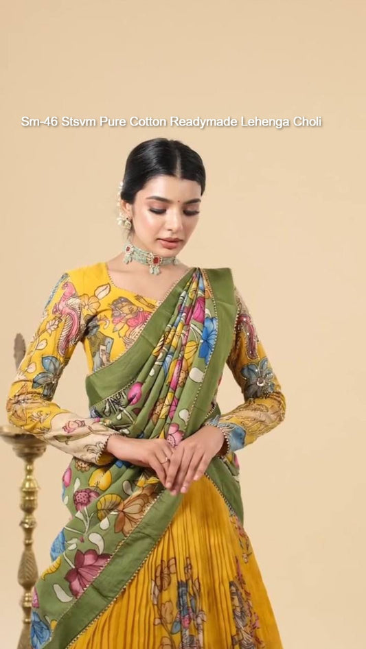 Sm-46 Stsvm Pure Cotton Readymade Lehenga Choli