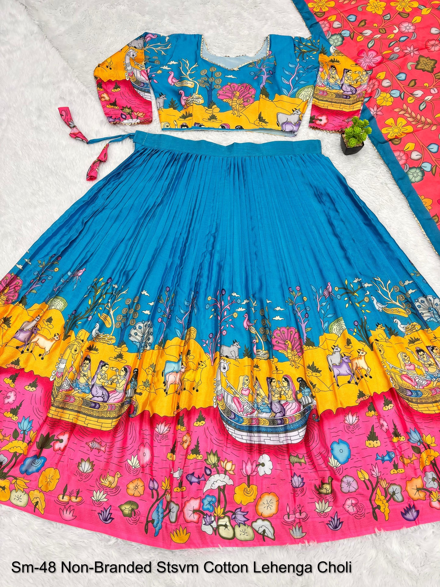 Sm-48 Non-Branded Stsvm Cotton Lehenga Choli
