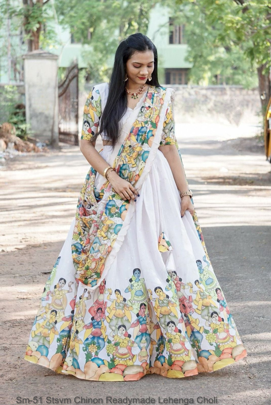 Sm-51 Stsvm Chinon Readymade Lehenga Choli