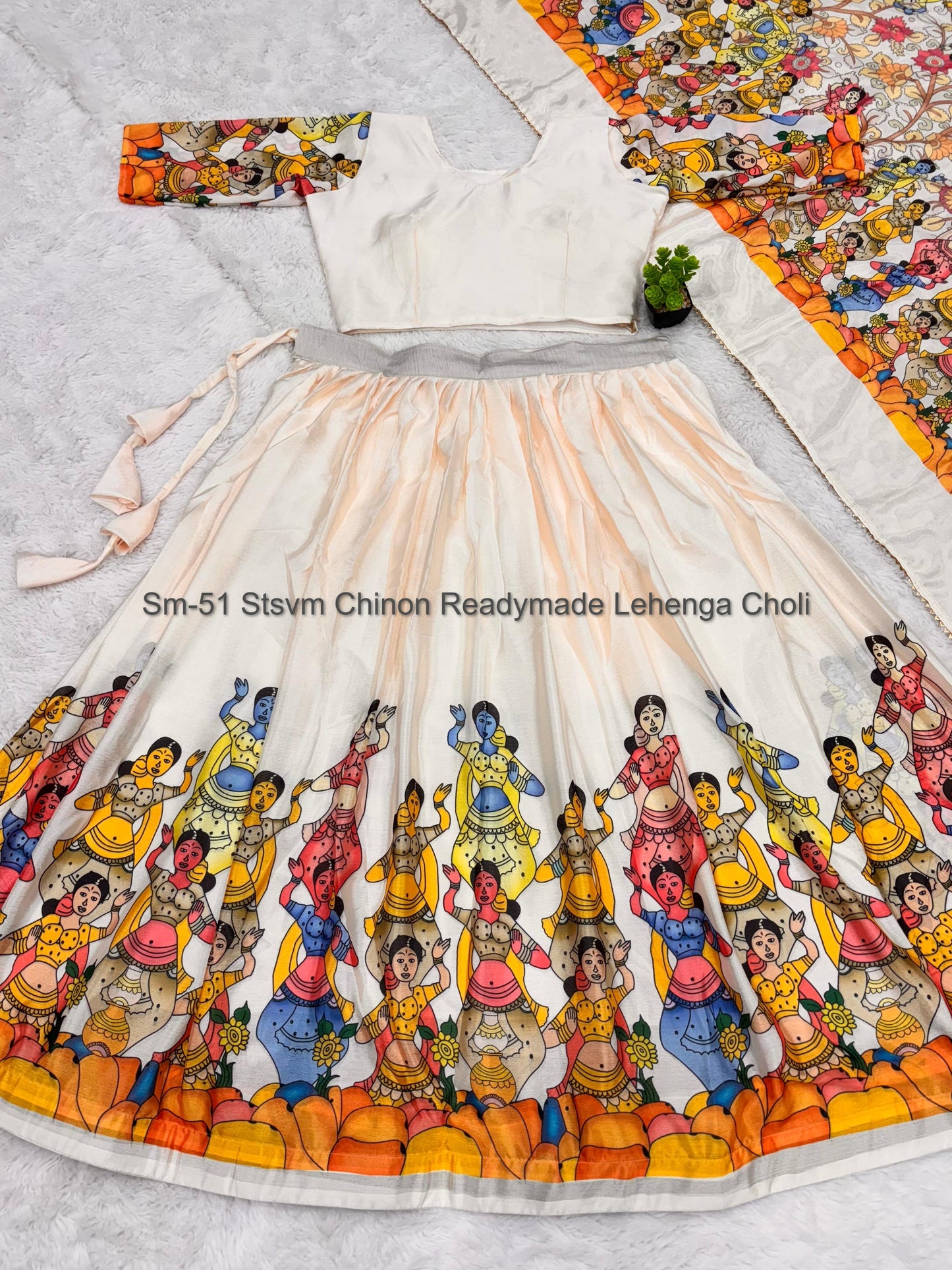 Sm-51 Stsvm Chinon Readymade Lehenga Choli