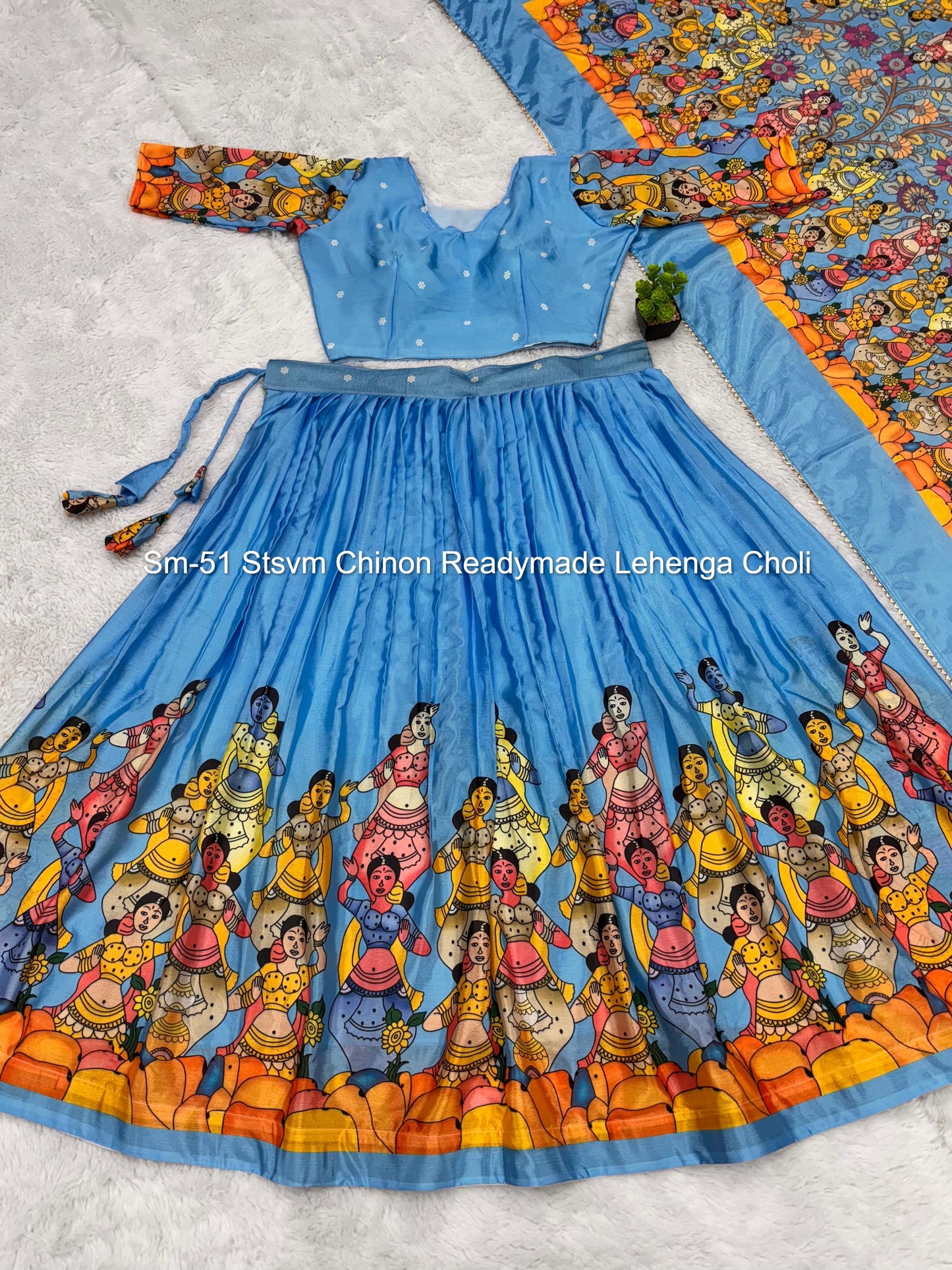 Sm-51 Stsvm Chinon Readymade Lehenga Choli