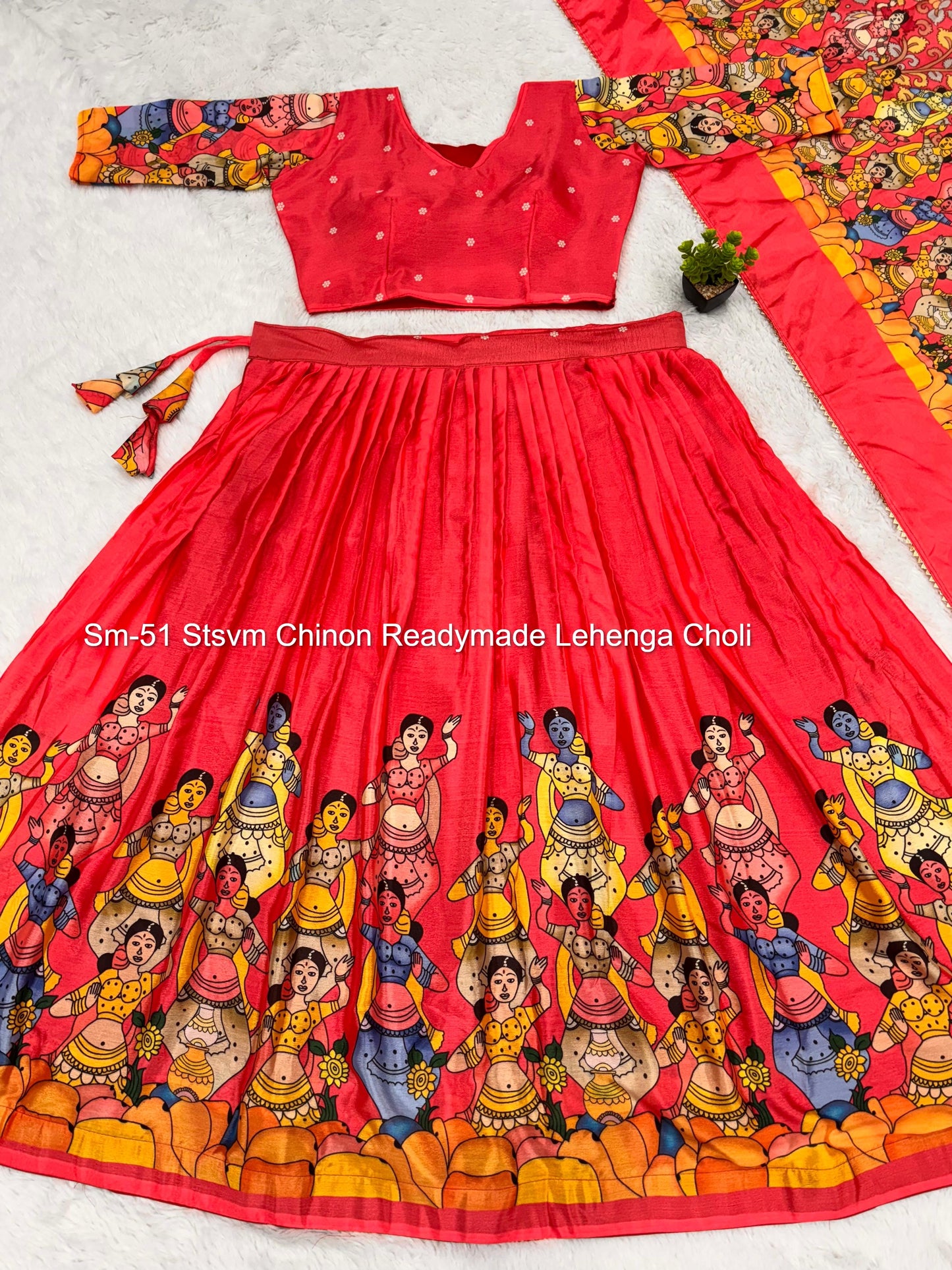 Sm-51 Stsvm Chinon Readymade Lehenga Choli