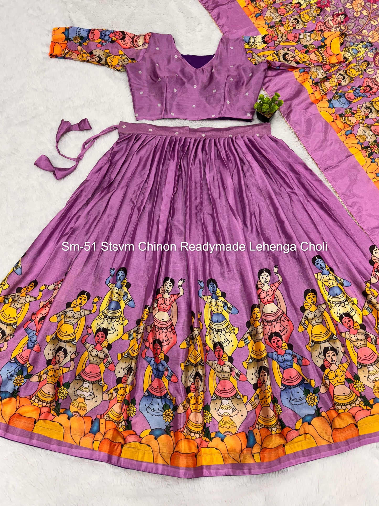 Sm-51 Stsvm Chinon Readymade Lehenga Choli