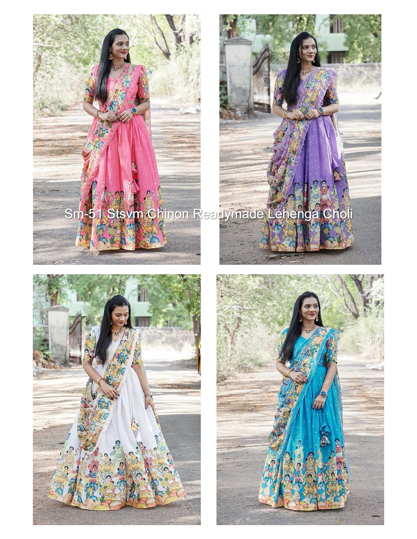 Sm-51 Stsvm Chinon Readymade Lehenga Choli