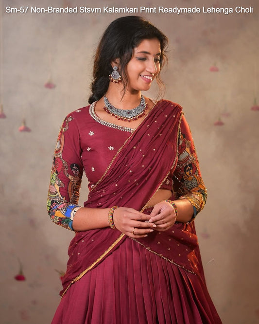 Sm-57 Non-Branded Stsvm Kalamkari Print Readymade Lehenga Choli